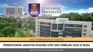 Tarikh tutup permohonan adalah pada 13 november 2020. Permohonan Jawatan Kosong Uitm Sesi Ambilan 2020 Di Buka Edu Bestari