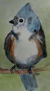 Birds That Start With A P Titmouse Bird In Watercolors B Sauve Titmouse Bird Birds Painting Watercolor Bird