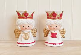 Vintage Homco Christmas Angel Candlestick Holders Kitschy Etsy Christmas Candle Holders Christmas Angels Candlestick Holders