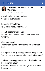 Mungkin niat wanita hanya untuk berkongsi masalah dan pada masa yang sama bagi teladan untuk wanita di luar sana jangan terlalu menyayangi kekasih. Aku Perempuan Nok Nampak Aku Pakai Baju Perempuan Pondan Berkeras Guna Tandas Wanita Kongsi Tular Semasa Forum Cari Infonet