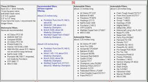 Engine Cross Reference Online Charts Collection