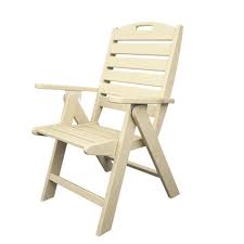 Polywood Nautical Highback Sand Plastic Outdoor Patio Dining Chair Patio Dining Chairs Outdoor Dining Chairs High Back Dining Chairs