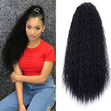 Quick cheap natural hairstyle natural hair ponytail natural hair styles easy black girl hairstyles. Amazon Com 22 Inch Long Curly Kinky Straight Wave Clip In Ponytail Drawstring For Black Woman Hair Extension High Puff Afro Natural Black Color Beauty Personal Care