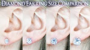 Earring Diamond Size Comparison 1 Carat On The Ear Vs 25 To 4 Ct 33 4 5 66 75 8 9 1 2