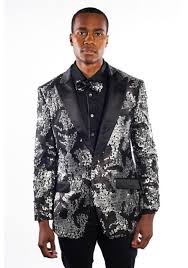 Black And Silver Suit Jacket Mens Black Silver Flashy Shiny Sequin Blazer Sport Sports Blazer Blazer Sequin Blazer