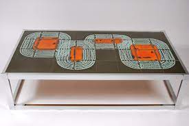 Beacon park wicker outdoor patio coffee table with slat top. Tile Coffee Table 60 S Flux Vintage