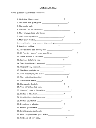 question tags exercices