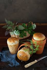 Garlic Bread With Fresh Herbs Baked In Flower Pots Recipe Herb Bread Fresh Herbs Cooking Bread