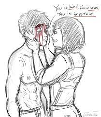 This Is Soooo Cute Love The Crossover Eren And Mikasa Snk X The Help By Cupcakeninja11 On De Attack On Titan Funny Attack On Titan Anime Attack On Titan