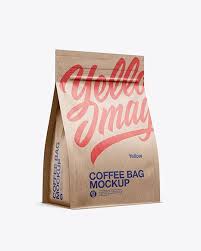 Kraft Coffee Bag Mockup Half Side View In Bag Sack Mockups On Yellow Images Object Mockups In 2020 Bag Mockup Free Psd Mockups Templates Mockup Free Psd