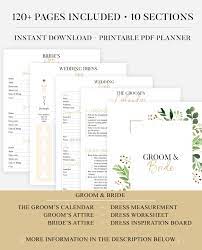 Printable Wedding Planner Greenery Wedding Organizer Diy Etsy Wedding Planner Printables Wedding Ebook Wedding Organization