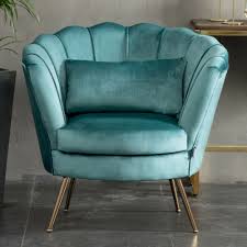 velvet scallop shell back tub chair armchair upholstered chair bedroom lounge uk ebay single sofa chair contemporary lounge chair tub chair