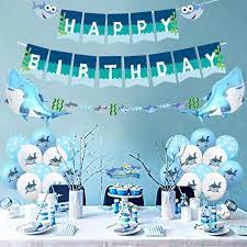 Cheap party supplies and decorations for any occasion. Buy Shark Birthday Party Decorations For Kids Shark Party Supplies With Happy Birthday Banners Under The Sea Ocean Theme Cake Toppers Color Shark Balloons Garland For Boys Girls 1st 2nd 3rd Bday
