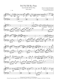 Pal Pal Dil Ke Paas Piano Notes Pal Pal Dil Ke Paas Sheet Music Pdf Sheet Music Pdf Sheet Music Sheet Music Book