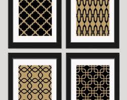 Black And Gold Art Deco Bedroom Black And Gold Art Black Gold Wall Art Art Deco Print Set Of 4 8x10 Prints Bedroom Art Living Room Art Pattern Ar Gold Wall Art Gold Art Art Deco Print
