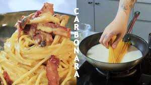 (400g spaghetti) in a large pan of boiling salted water according to the packet instructions. Ha Pasta Nya Di Masak Pake Susu Resep Spaghetti Carbonara Youtube