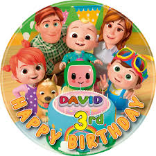 Cocomelon free printables cake topper. Amazon Com Cakecery Cocomelon Edible Cake Topper Image Personalized Birthday Sheet Party Decoration Round Grocery Gourmet Food