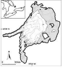 Map Of Lake Simcoe With 5 M Depth Contour Lines Shown