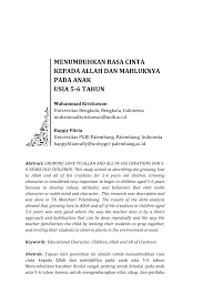 Sikap cinta barangan buatan akan negara malaysia. Pdf Menumbuhkan Rasa Cinta Kepada Allah Dan Mahluknya Pada Anak Usia 5 6 Tahun
