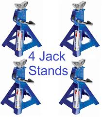 Set Of 4 Three Ton Light Weight Aluminum Racing Jack Stands Sturdy With Self Locking Ratchet Automotive Jack Stands Cars Trucks Small Trucks