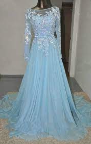 Pretty Light Blue Chiffon Long Prom Dress With Applique And Beadings Prom Dresses Formal Dresses Evening Dresses Prom Dresses Long With Sleeves Chiffon Prom Dress Prom Dresses With Sleeves