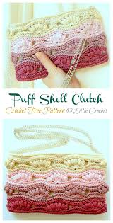 Intermediate a simple and fun knit bag, large enough for all your everyday essentials. Puff Shell Clutch Crochet Free Pattern Crochet Knitting
