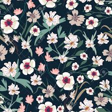 Check spelling or type a new query. Seamless Pattern With Small Flowers On A Dark Background Modern Fashionable Floral Texture For Fabric Wallpaper Interior Tiles Print Textiles Packaging And Various Types Of Design Trendy Floral Background Vector Illustration Royalty