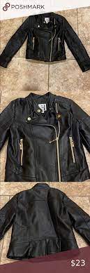 Kids Art Class Black Faux Leather Jacket 7 8 In 2020 Stylish Art Black Faux Leather Jacket Faux Leather Moto Jacket
