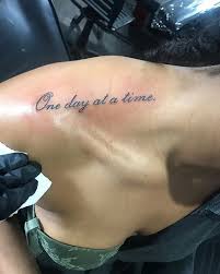 It inspired me to get my own pieces from the. Inspirational Quotes Tattoo One Day At A Time One Day At A Time Small Quote Tattoos Tattoo Quotes Word Tattoos Dogtrainingobedienceschool Com