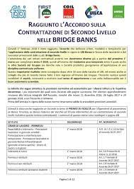 Negozi ubi banca a brescia. Raggiunto L Accordo Sulla Contrattazione Di Secondo Livello Nelle Bridge Banks