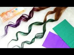 How To Color Hair Using Crepe Paper Cheap And Easy Hair Hack Dyed Hair Diy Ombre Hair Hair Dye For Kids