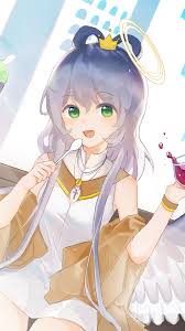 Anime Vocaloid, White Hair, Angel, Luo Tianyi, Green Eyes, 1440x2560 Phone  HD Wallpaper