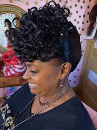 French roll with curls!! 🌺🌸The Garden🌸🌺￼ Happy Birthday Mrs. Denise.  She sixty fine ya'll🙌🏾￼