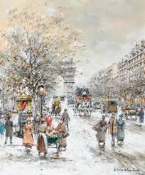 Antoine Blanchard French 1910 1988 Les Champs Elysees Con Imagenes Pinturas Arte Paisajes