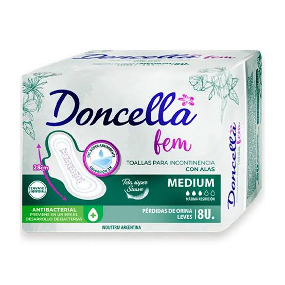 Doncella toallas Incontinencia Medium con alas
