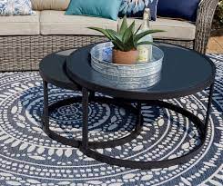 Wilson Fisher Lakewood Double Round Nested Coffee Tables Set Big Lots Coffee Table Setting Coffee Table Nesting Coffee Tables