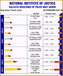 ballistic chart body armor guns ammo police gear