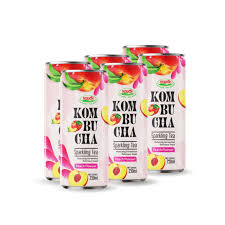 Nawon Pure Kombucha Sparkling Tea Peach Flavor | Can, 250Ml (8.46 Fl Oz)