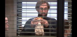 Eric Wareheim In Junior Salesman Is Seen Eating Stanley S Lunch He Also Went To X Men School With Dwight Dundermifflin