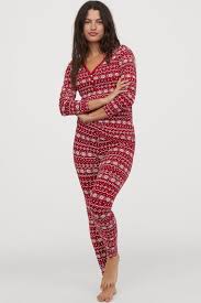 Jersey Pajamas Red Patterned Ladies H M Us Cute Pajama Sets Favorite Pajamas Fashion