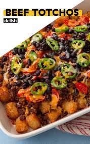 Tater Tots Make The Perfect Base For Nachos Recipe Ground Beef Recipes Easy Beef Recipes Totchos Recipe
