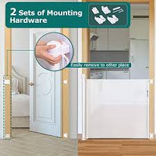 Extra wide baby gate with door. Yoofor Retractable Baby Gate Extra Wide Safety Kids Or Pets Gate 33 Tall Extends To 55 Wide Mesh Safety Dog Gate Pet Deal Outlet