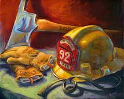 Our Hero Personalized Hand Painted Firefighter Canvas Print Etsy Firefighter Art Firefighter Drawing Custom Oil Painting