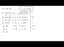 Decimal Fraction To Binary Conversion Youtube