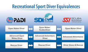 Recreational Sport Diver Equivalences Sdi Tdi Erdi Pfi
