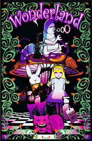 Black Alice In Wonderland Art Alice In Wonderland Digital Wonderland Black Light Poster Alice In Wonderland Poster Black Light Posters Poster Prints