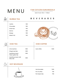  CEYLONESE BEVERAGES PRICES