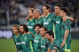 Players of campioni per la ricerca with cristiano ronaldo, francesco totti and andrea pirlo, during the partita del cuore 2019 charity football match. Partita Del Cuore 2019 Orgoglio Cristiano Ronaldo Facebook