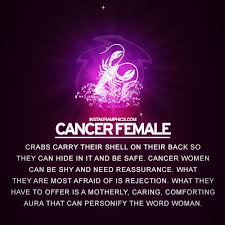 This is the zodiac's first water sign and the moon rules the cancer woman, endowing her with brilliant intuition and creativity. Instagramphics Cancer Female Personality