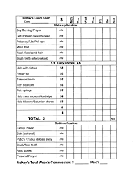 mckays chore and commission chart chores for kids dave